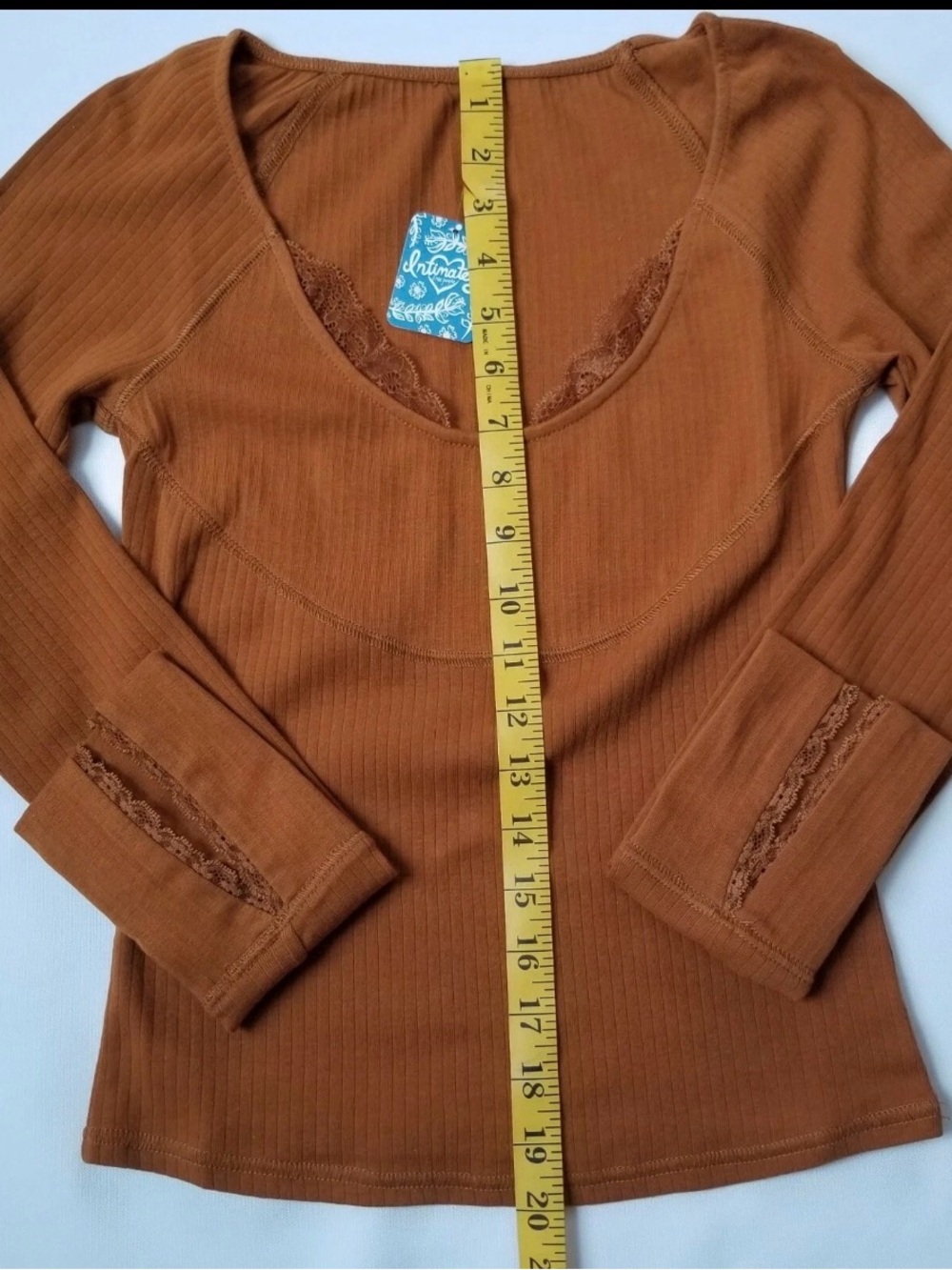 Free People Bit Of Lace Top in Autumn Pearl - NWT - Picture 7 of 8